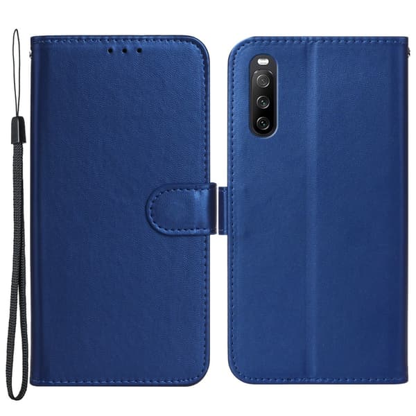SKALO Sony Xperia 10 V Lompakkokotelo PU-nahkaa - Sininen