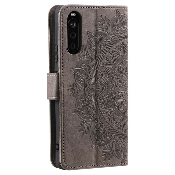 SKALO Sony Xperia 10 V Mandala Flip Cover - Grå