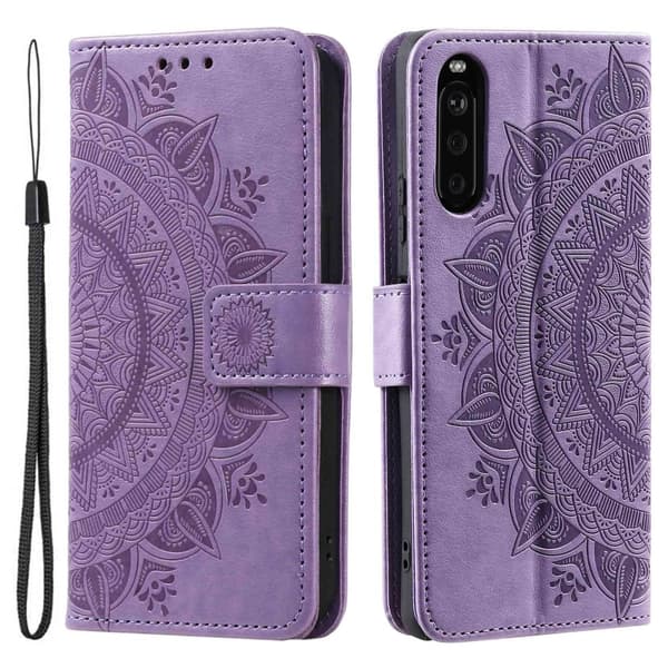 SKALO Sony Xperia 10 V Mandala lompakkokotelo - Violetti