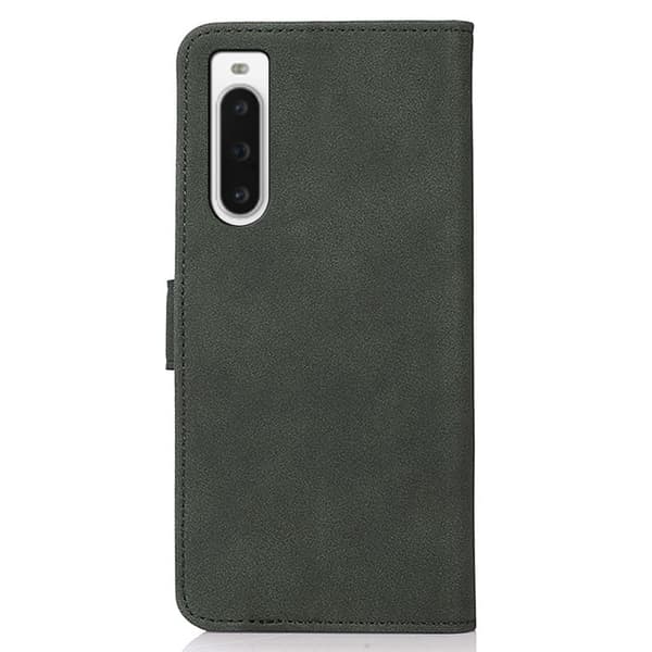 SKALO Sony Xperia 10 V KHAZNEH Lompakkokotelo PU-nahasta - Vihreä