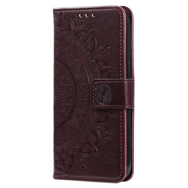 SKALO Sony Xperia 10 V Mandala lompakkokotelo - Ruskea