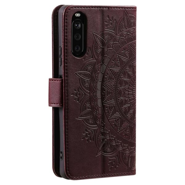 SKALO Sony Xperia 10 V Mandala lompakkokotelo - Ruskea