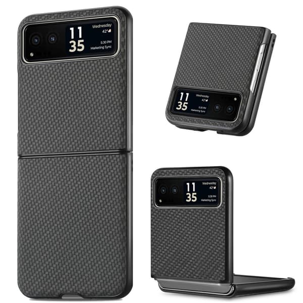 SKALO Motorola Razr 40 5G Carbon Fiber Fold Cover - Sort