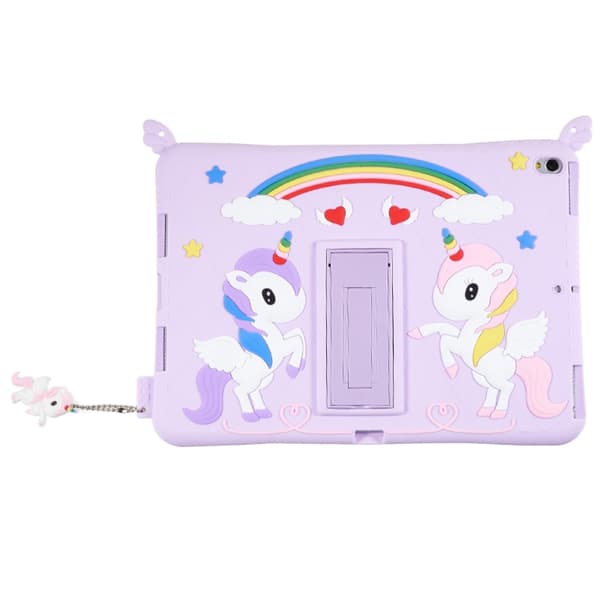 SKALO iPad 10.2 Stødresistent Unicorn Rainbow silikone Cover - Lilla