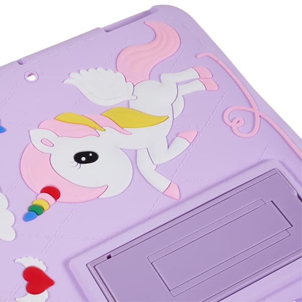 SKALO iPad 10.2 Stødresistent Unicorn Rainbow silikone Cover - Lilla