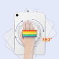 Pikkukuva 8 / 9: SKALO iPad 10.2 Armor Rainbow Glitter Kahva/Tripod Suojakuori - Valkoinen