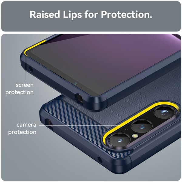 SKALO Sony Xperia 1 V Armor Carbon Stöttåligt TPU-skal