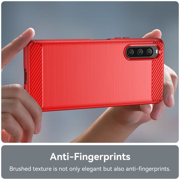 SKALO Sony Xperia 10 V Armor Carbon Stødsikker TPU-cover