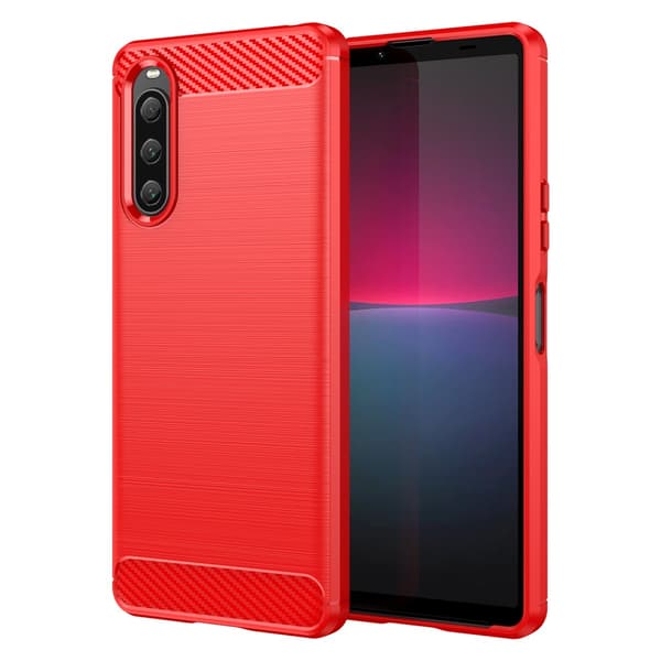 SKALO Sony Xperia 10 V Armor Carbon Stødsikker TPU-cover