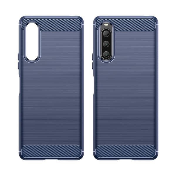 SKALO Sony Xperia 10 V Armor Carbon Iskunkestävä TPU suojakuori