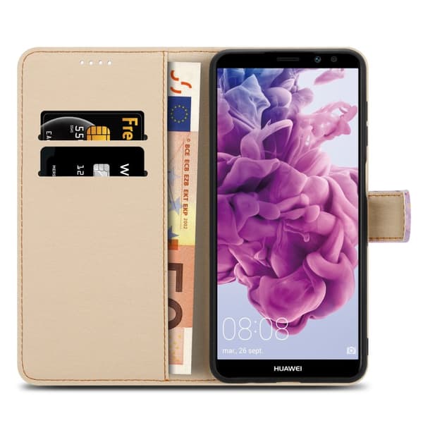 Huawei MATE 10 LITE Suojakotelo Lompakkokotelo Matkapuhelinkotelo Suojakuori jossa on magneettisuljenta, jalusta ja korttipaikka