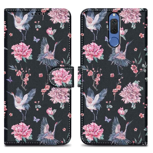 Huawei MATE 10 LITE Suojakotelo Lompakkokotelo Matkapuhelinkotelo Suojakuori jossa on magneettisuljenta, jalusta ja korttipaikka