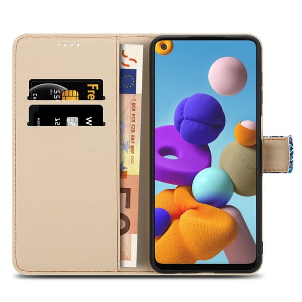 Samsung Galaxy A21s Skal Plånboksfodral Mobilskydd Fodral Case med magnetisk stängning, ståfunktion och kortficka