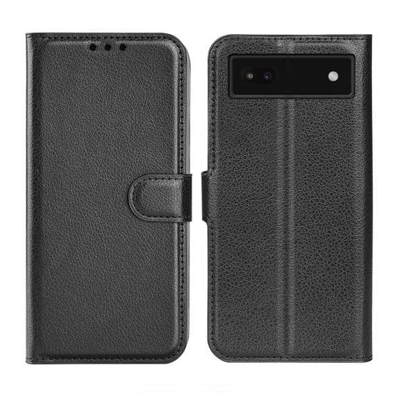 Google Pixel 6A Plånboksfodral med Stativ – Flip Stand – Svart