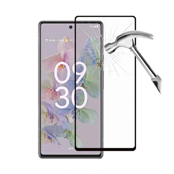 Google Pixel 6A Skärmskydd i 3D Härdat Glas – Svart (miljö)