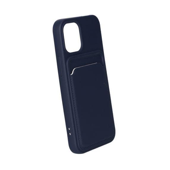 iPhone 12 Mini Silikonskal med Korthållare - Blå
