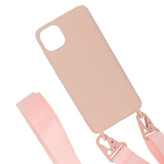 iPhone 11 Pro Max Silikonskal med Rem/Halsband - Rosa