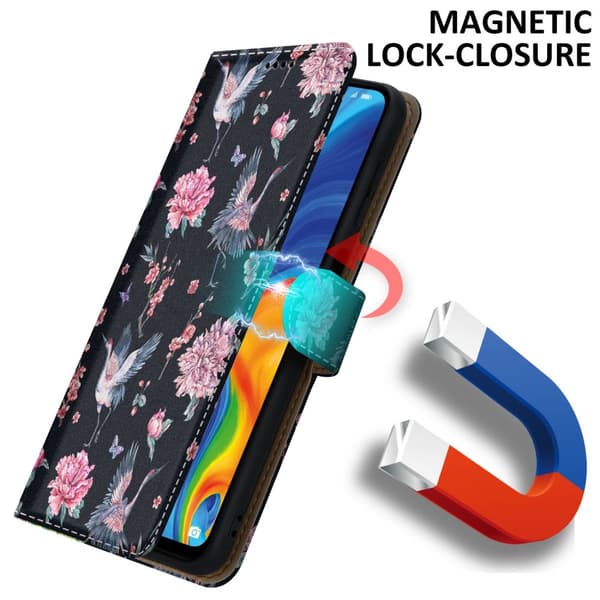 Lommebokdeksel til Huawei P30 LITE Beskyttelsesetui med magnetisk lukking, stativfunksjon og kortspor