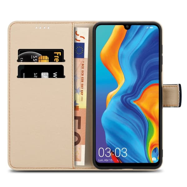 Lommebokdeksel til Huawei P30 LITE Beskyttelsesetui med magnetisk lukking, stativfunksjon og kortspor