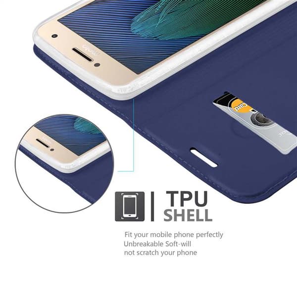 Motorola MOTO G5 PLUS Skal Fodral med magnetisk stängning, ståfunktion och kortficka Mobilskydd