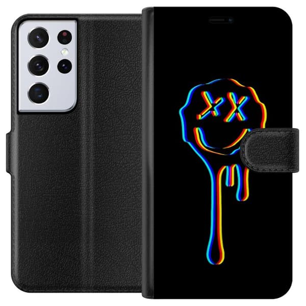 Samsung Galaxy S21 Ultra 5G Plånboksfodral Melting Smiley
