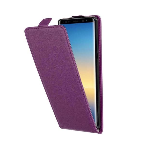 Deksel til Samsung Galaxy NOTE 8 Flip Etui laget av strukturert kunstskinn BORDEAUX LILLA