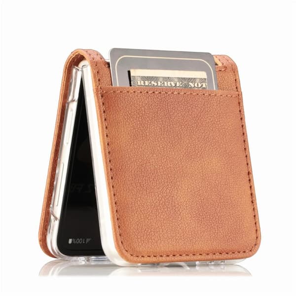 Læder cover med kortplads Samsung Galaxy Z Flip 5 - Brun