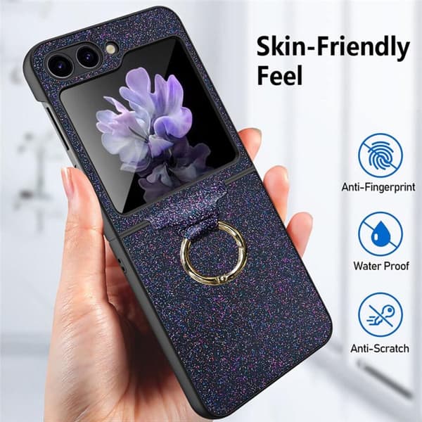 Glitter Ring skal Samsung Galaxy Z Flip 5 - Svart