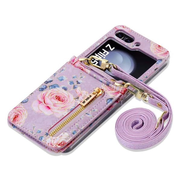 POLA Flower kuori Samsung Galaxy Z Flip 5 - Purple