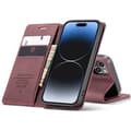 Miniatyrbillede 1 af 2: CaseMe Smart Magnet FlipCase Apple iPhone 15 - Vinrød