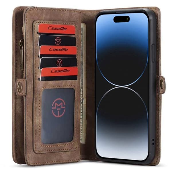 CaseMe mobilcover 008 8-kort Apple iPhone 15 - Brun