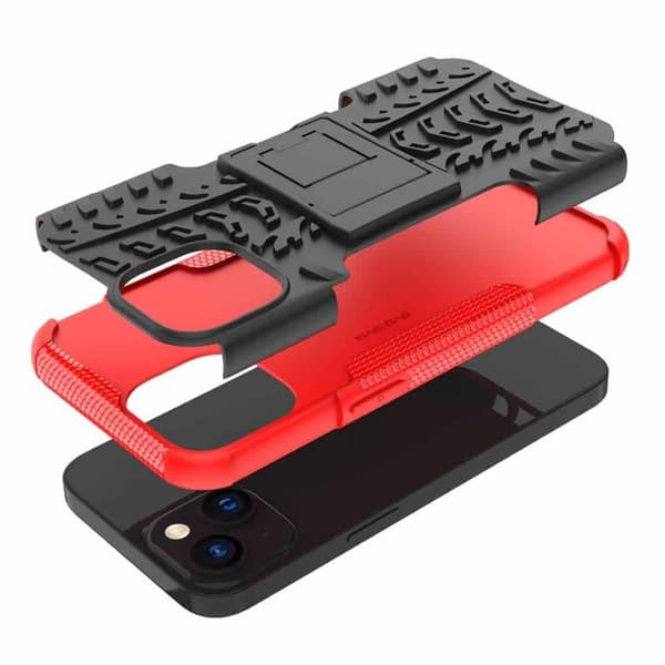 Stødbestandigt cover med stander Apple iPhone 15 Plus - Rød