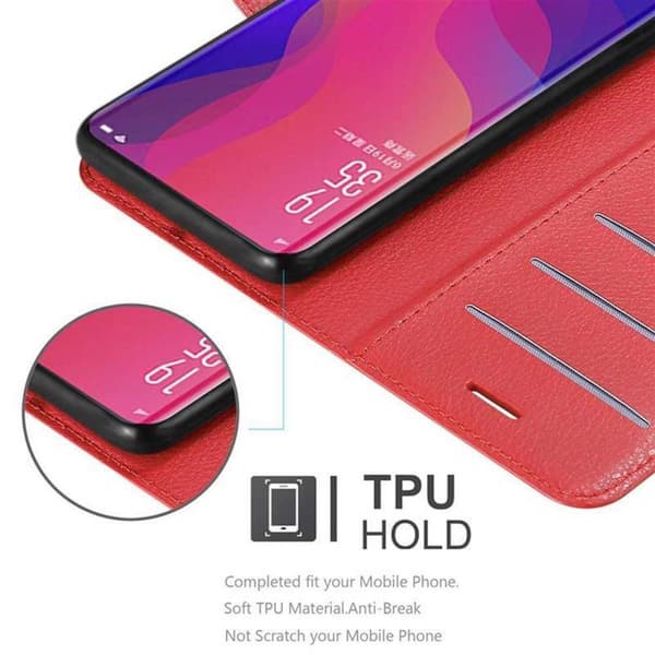 Deksel til Oppo FIND X Lommebokdeksel med magnetisk lukking, stativfunksjon og kortlomme