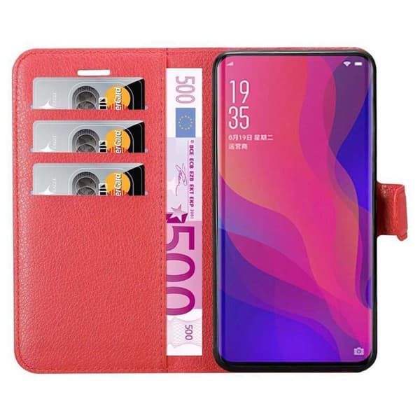 Deksel til Oppo FIND X Lommebokdeksel med magnetisk lukking, stativfunksjon og kortlomme