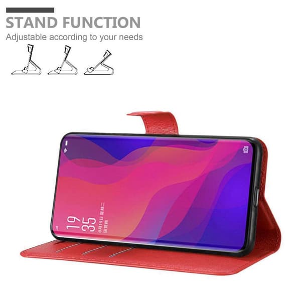 Deksel til Oppo FIND X Lommebokdeksel med magnetisk lukking, stativfunksjon og kortlomme