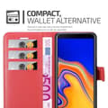 Pikkukuva 7 / 11: Samsung Galaxy J6 PLUS Suojakotelo Lompakkokotelo Matkapuhelinkotelo Suojakuori jossa magneettisuljenta, jalusta-toiminto ja korttitasku