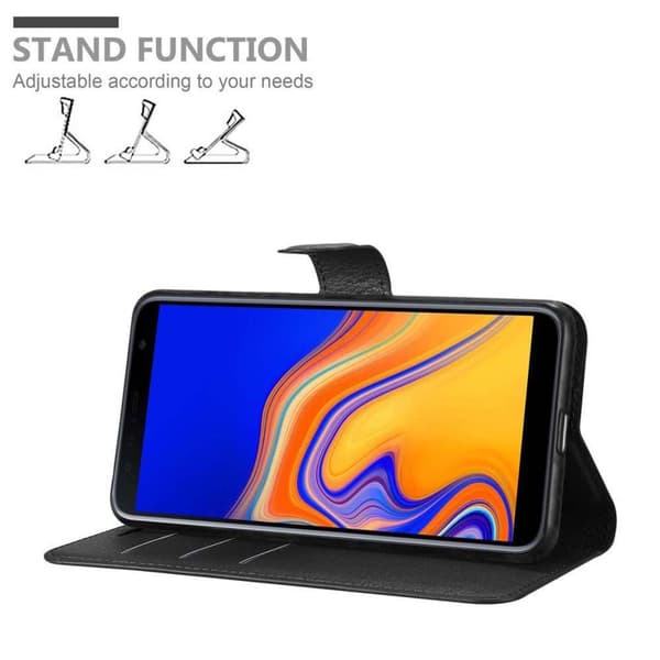 Samsung Galaxy J6 PLUS Suojakotelo Lompakkokotelo Matkapuhelinkotelo Suojakuori jossa magneettisuljenta, jalusta-toiminto ja korttitasku
