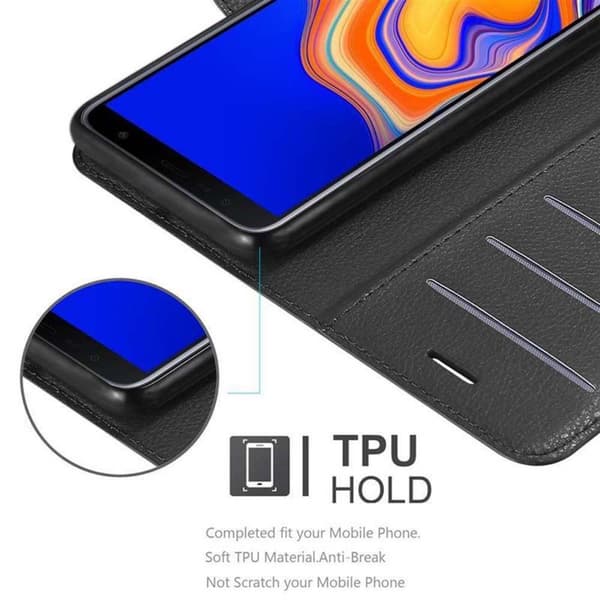 Samsung Galaxy J6 PLUS Suojakotelo Lompakkokotelo Matkapuhelinkotelo Suojakuori jossa magneettisuljenta, jalusta-toiminto ja korttitasku