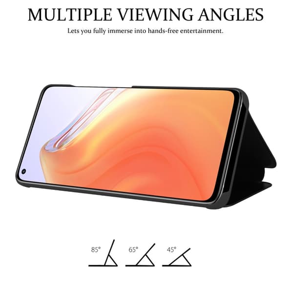 Etui for Xiaomi Mi 10T / Mi 10T PRO Deksel Clear View Mirror Beskyttelsesetui med stativfunksjon 360 graders beskyttelse