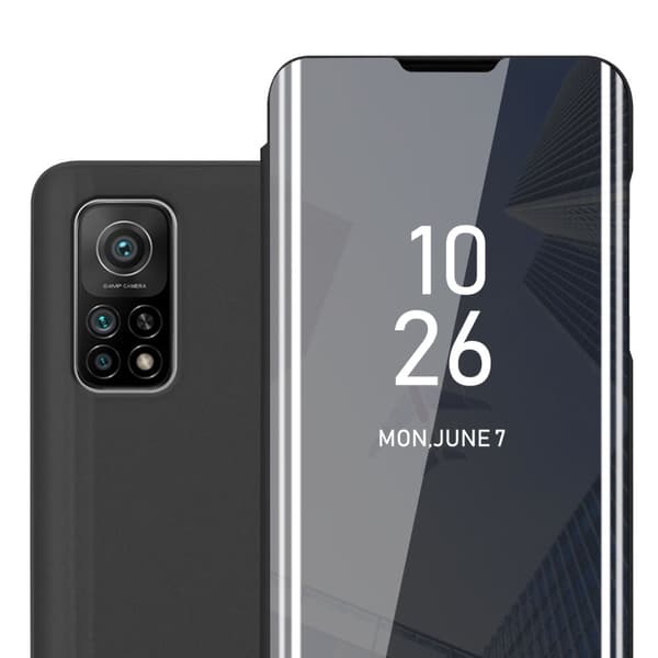 Etui for Xiaomi Mi 10T / Mi 10T PRO Deksel Clear View Mirror Beskyttelsesetui med stativfunksjon 360 graders beskyttelse