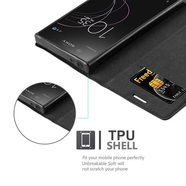 Lommebokdeksel til Sony Xperia XZ1 COMPACT Deksel med magnetisk lukking, stativfunksjon og kortlomme