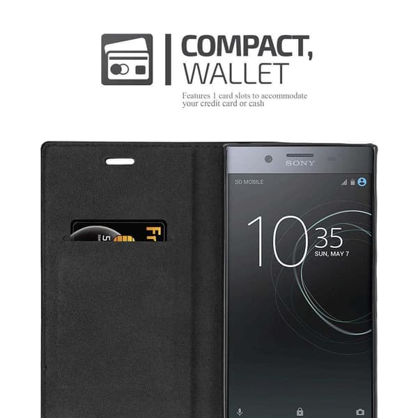 Lommebokdeksel til Sony Xperia XZ1 COMPACT Deksel med magnetisk lukking, stativfunksjon og kortlomme