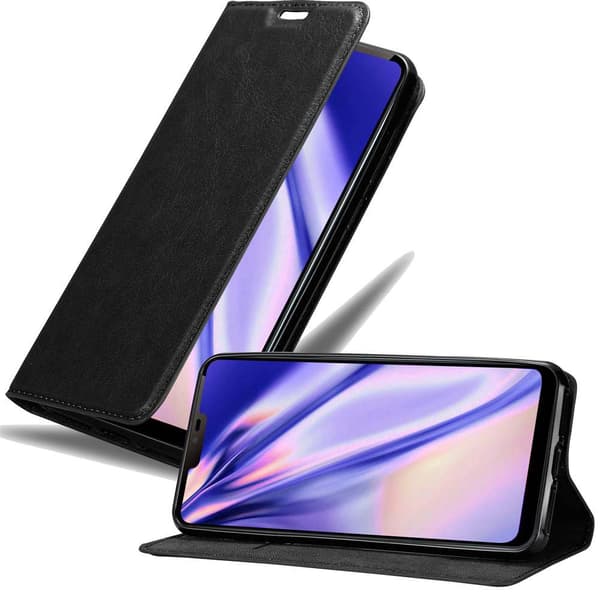 LG G7 ThinQ / FIT / ONE Fodral Skal Plånboksfodral Case med magnetisk stängning, ståfunktion och kortficka NATT SVART