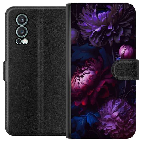 OnePlus Nord 2 5G Tegnebogsetui Lilla Blomster