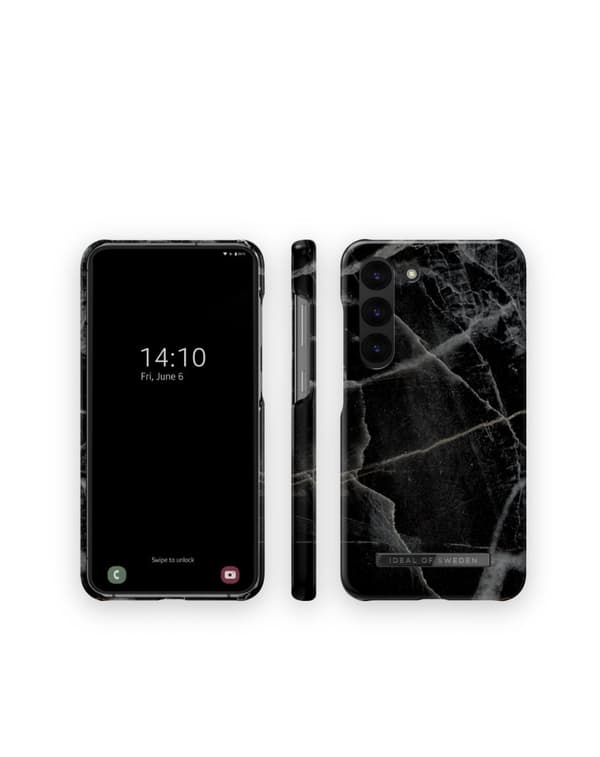 Printed Case Galaxy S23 Plus Black Thunder Marble
