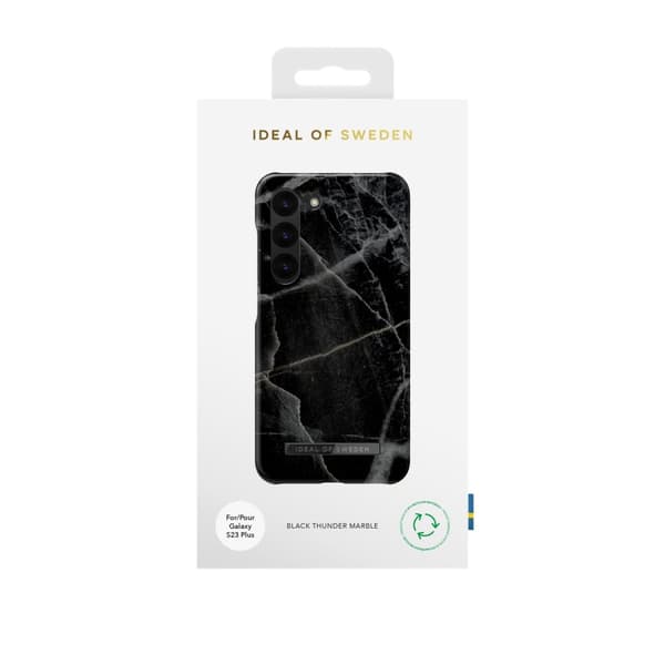 Printed Case Galaxy S23 Plus Black Thunder Marble