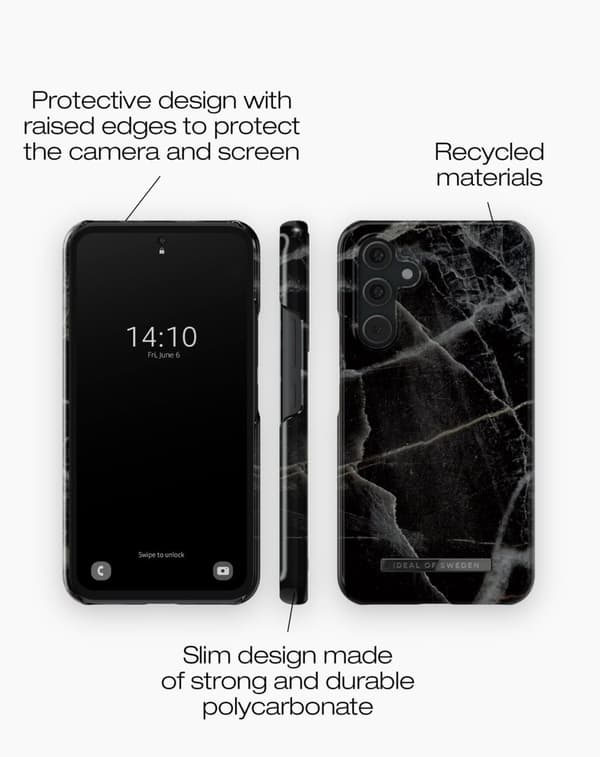Printed Case Galaxy A54 Black Thunder Marble