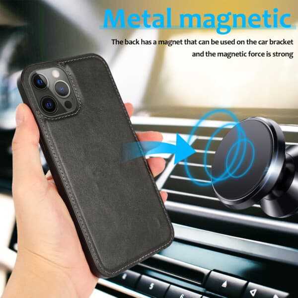 iPhone 12 Pro Max 2-i-1 Magnetiskt Plånboksfodral Svart