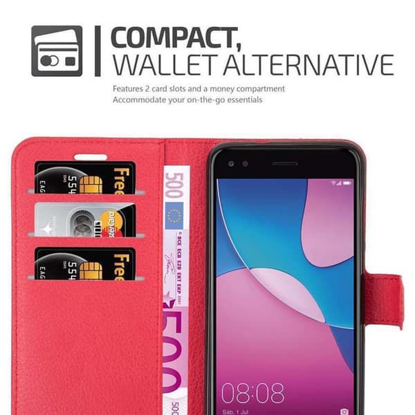 Huawei Y6 PRO 2017 Suojakotelo Lompakkokotelo Matkapuhelinkotelo Suojakuori jossa magneettisuljenta, jalusta-toiminto ja korttitasku