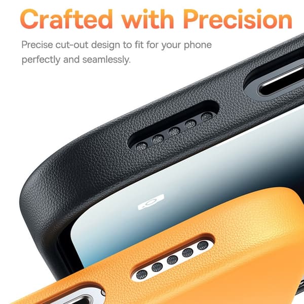 Baseus iPhone 15 Pro Max Kuori Fauxther Series Oranssi